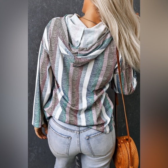 Striped Sweatshirt With Drawstring - Picture 4 of 4